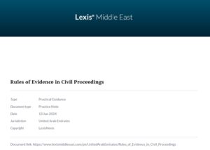 Rules of Evidence in UAE Civil Proceedings