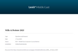 Wills and Probate Q&A 2025 Update – LexisNexis Middle East